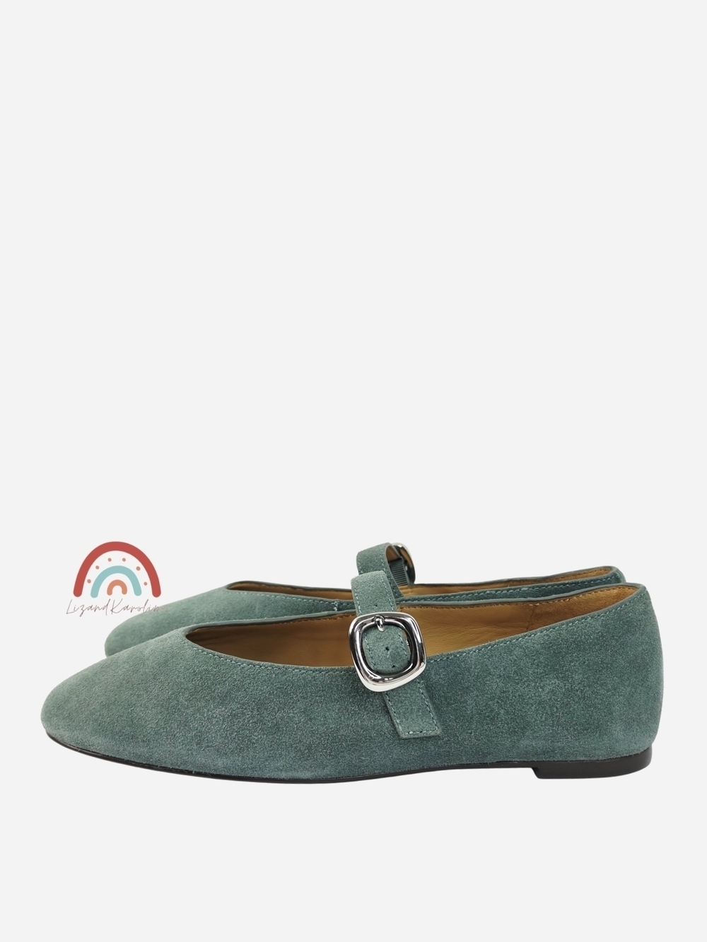 New! Madewell The Remy Mary Jane Flat in Leather Suede Architect Green - Picture 5 of 15